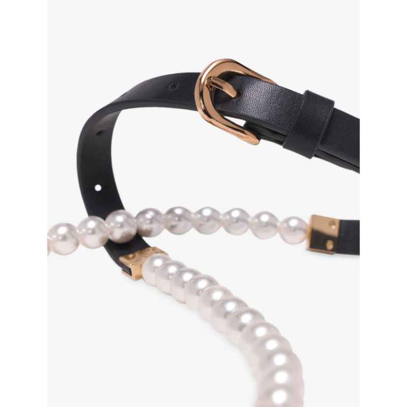 Maje beaded leather belt with buckle - British product