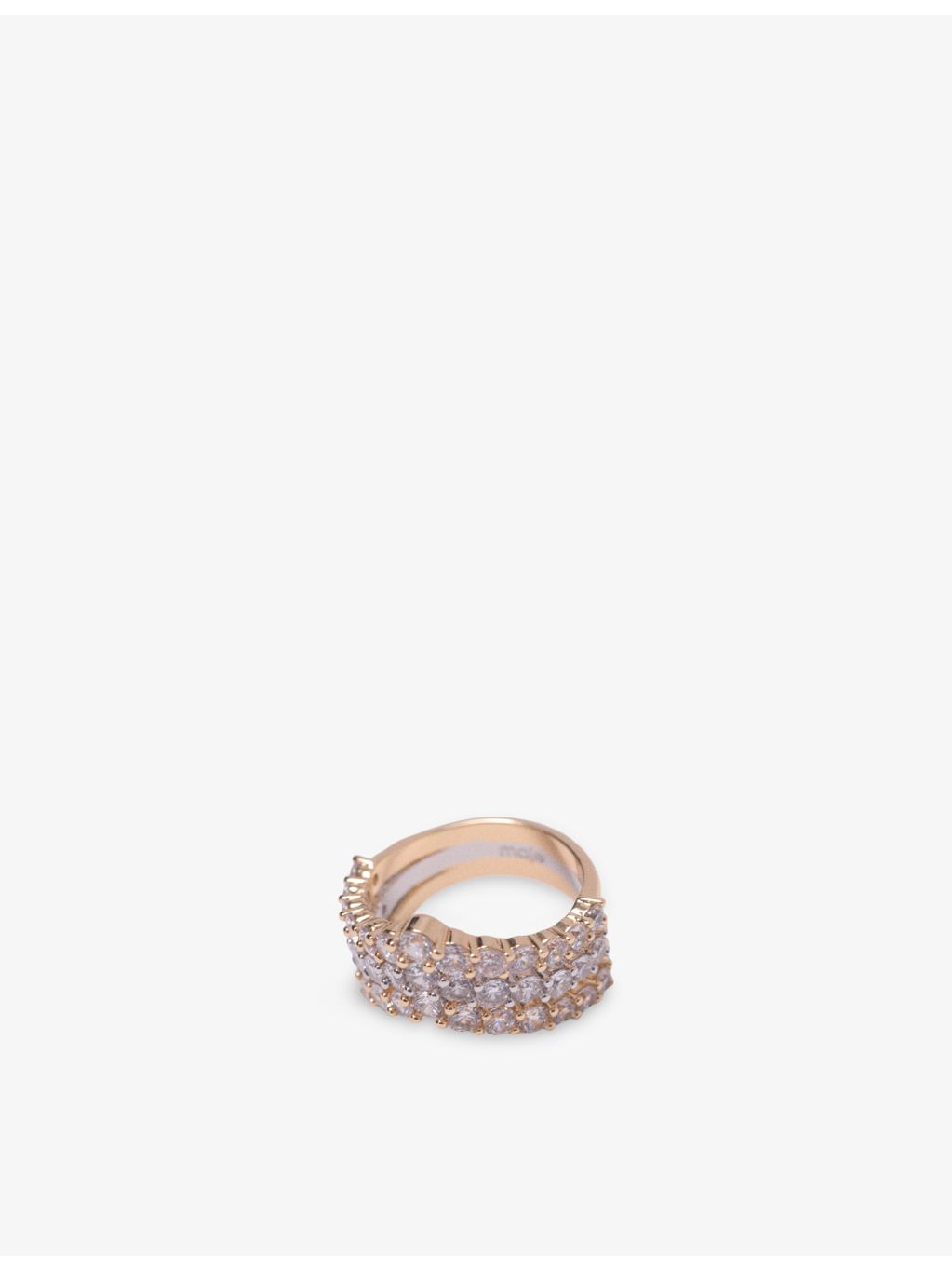Maje two-tone brass and rhinestone ring - British product