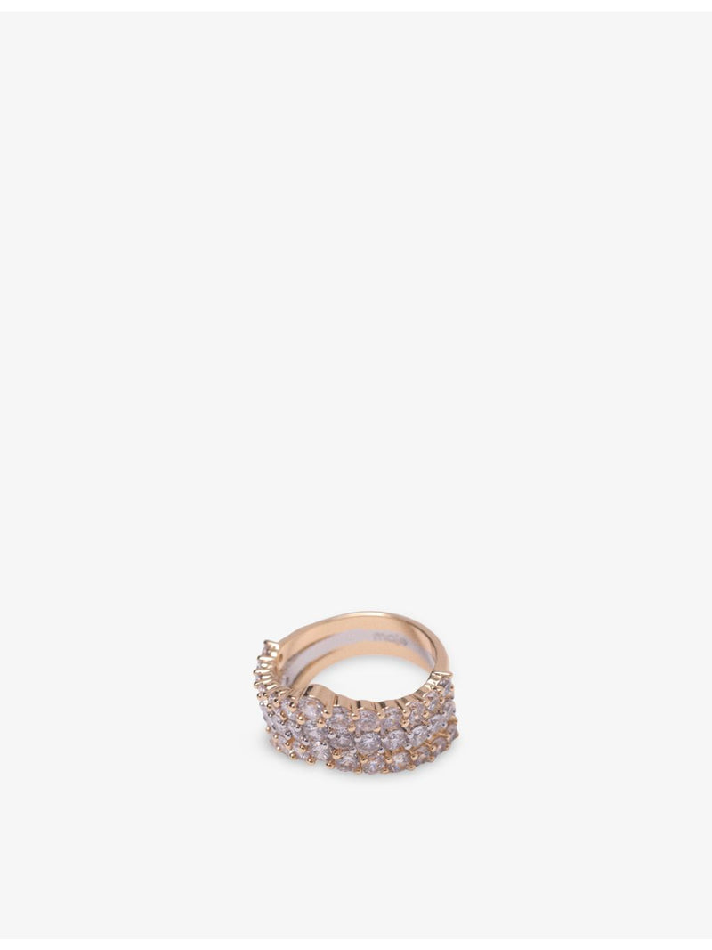 Maje two-tone brass and rhinestone ring - British product
