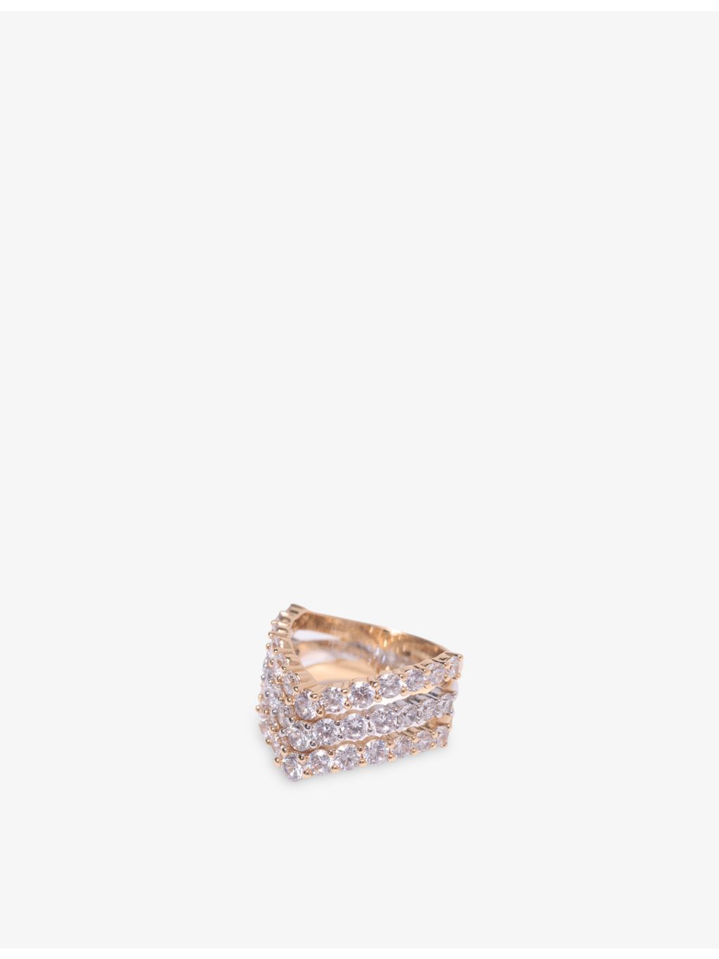 Maje two-tone brass and rhinestone ring - British product