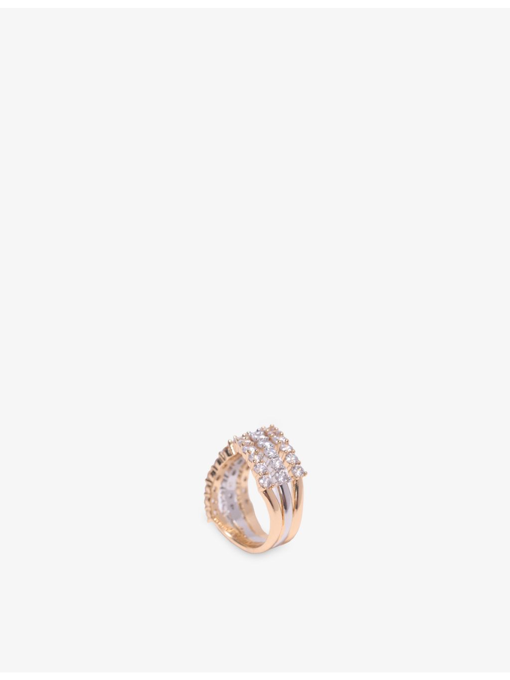 Maje two-tone brass and rhinestone ring - British product