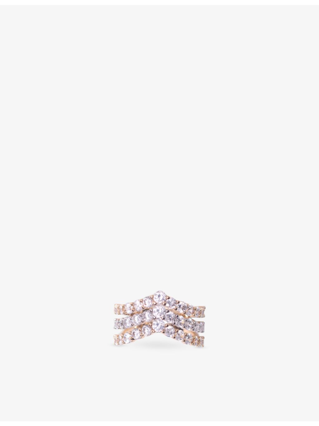 Maje two-tone brass and rhinestone ring - British product
