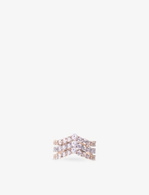 Maje Two-Tone Brass and Rhinestone Ring