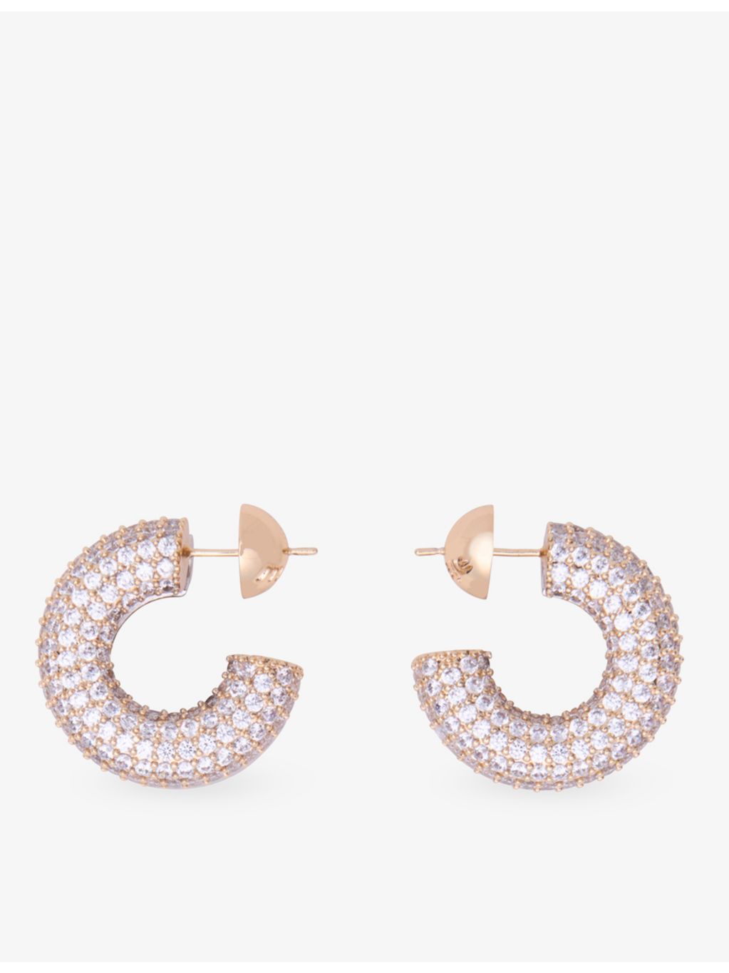 Maje half-hoop rhinestone and crystal earrings, UK version