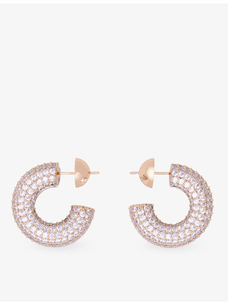 Maje half-hoop rhinestone and crystal earrings, UK version