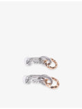 Maje silver and gold-plated brass drop earrings with rhinestones - British product