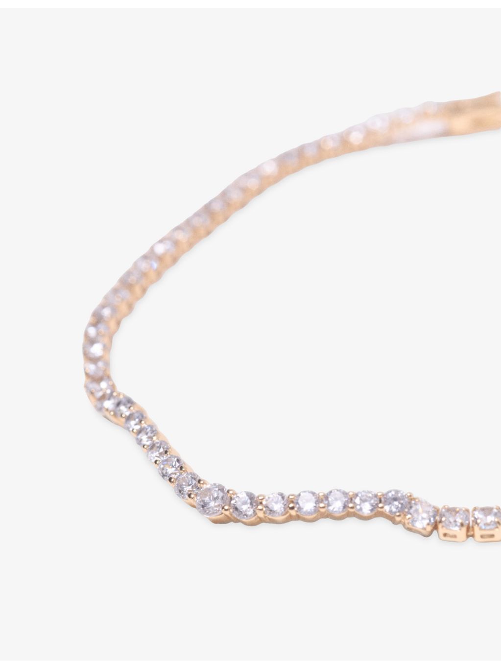 Maje yellow gold-plated brass rhinestone necklace 41cm, UK version
