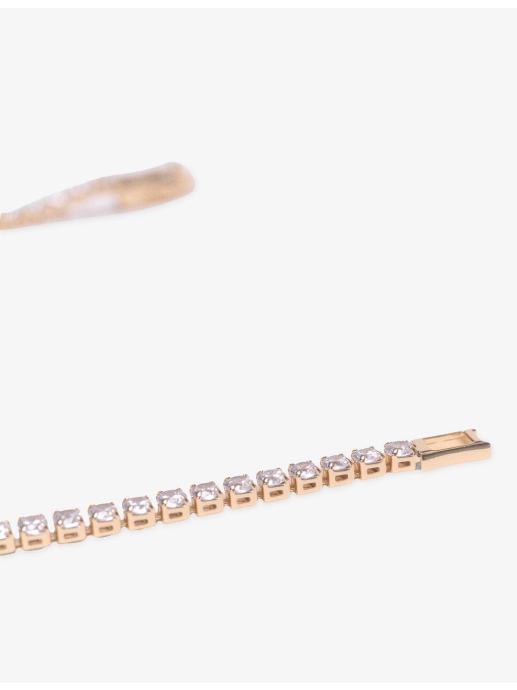 Maje yellow gold-plated brass rhinestone necklace 41cm, UK version