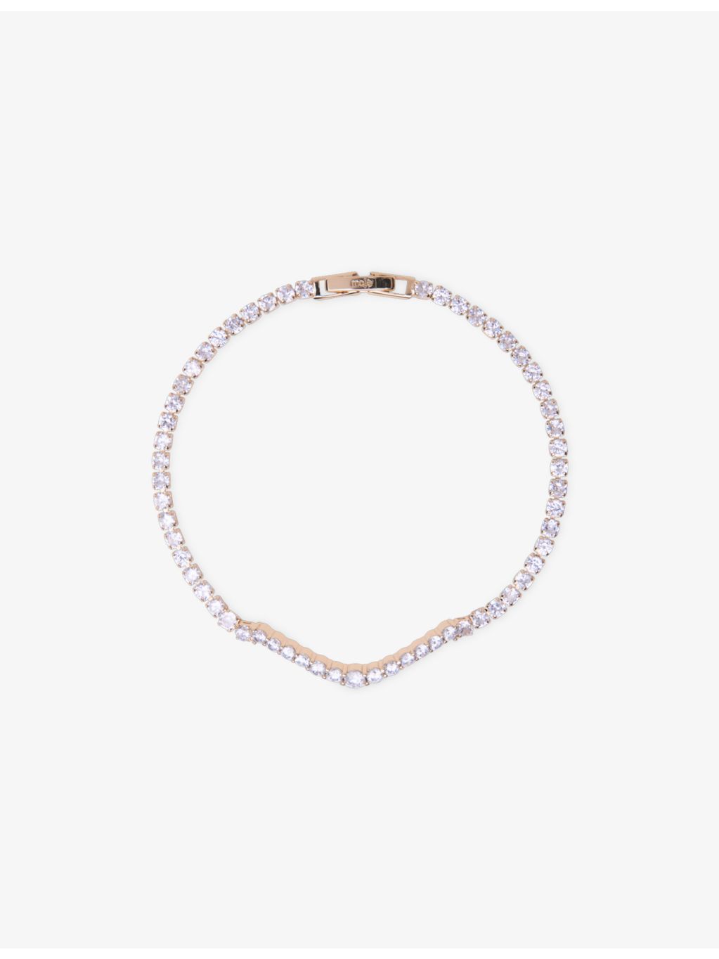 Maje yellow gold-plated brass rhinestone necklace 41cm, UK version