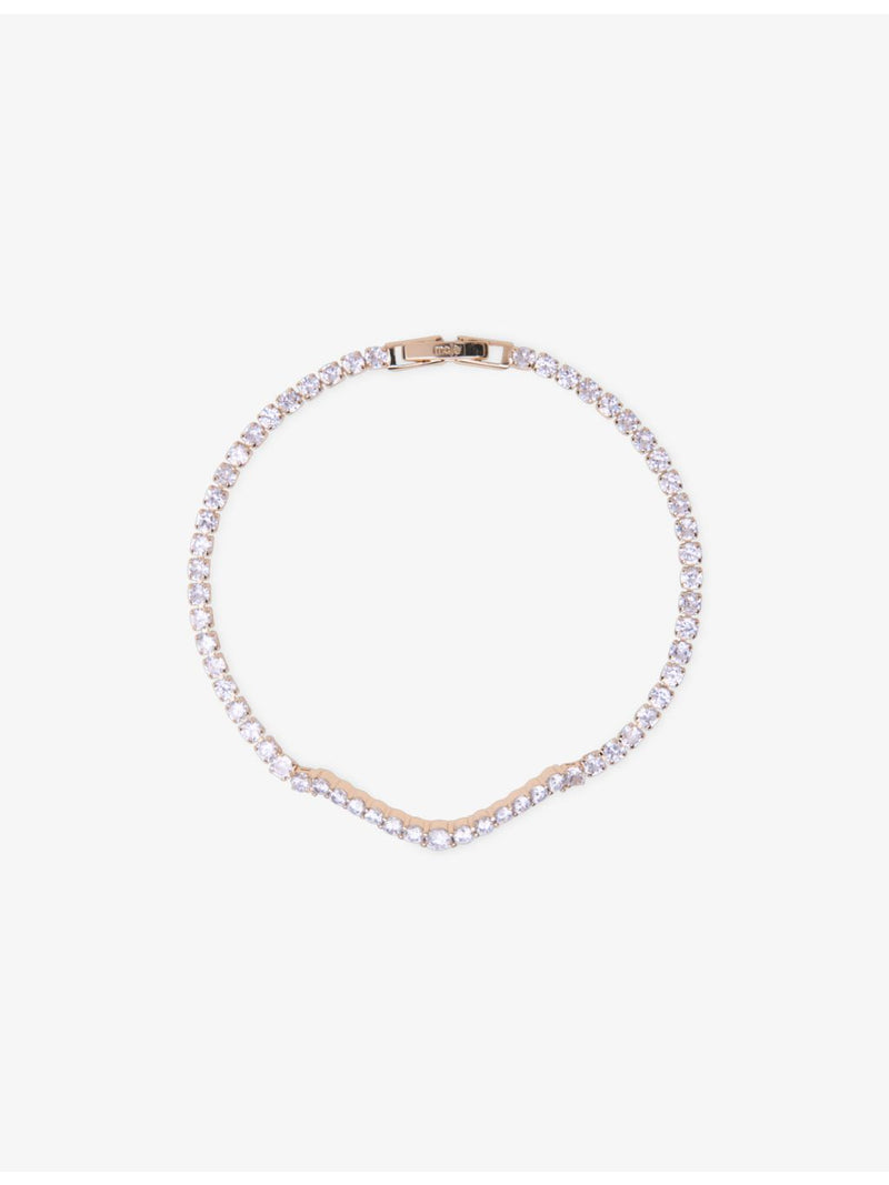 Maje yellow gold-plated brass rhinestone necklace 41cm, UK version