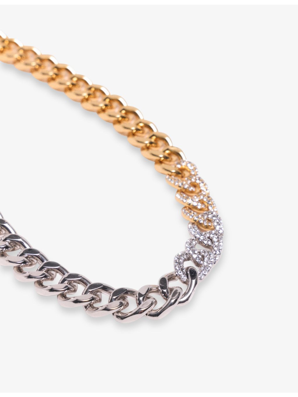 Maje brass chain necklace with rhinestone embellishment 45cm, UK version