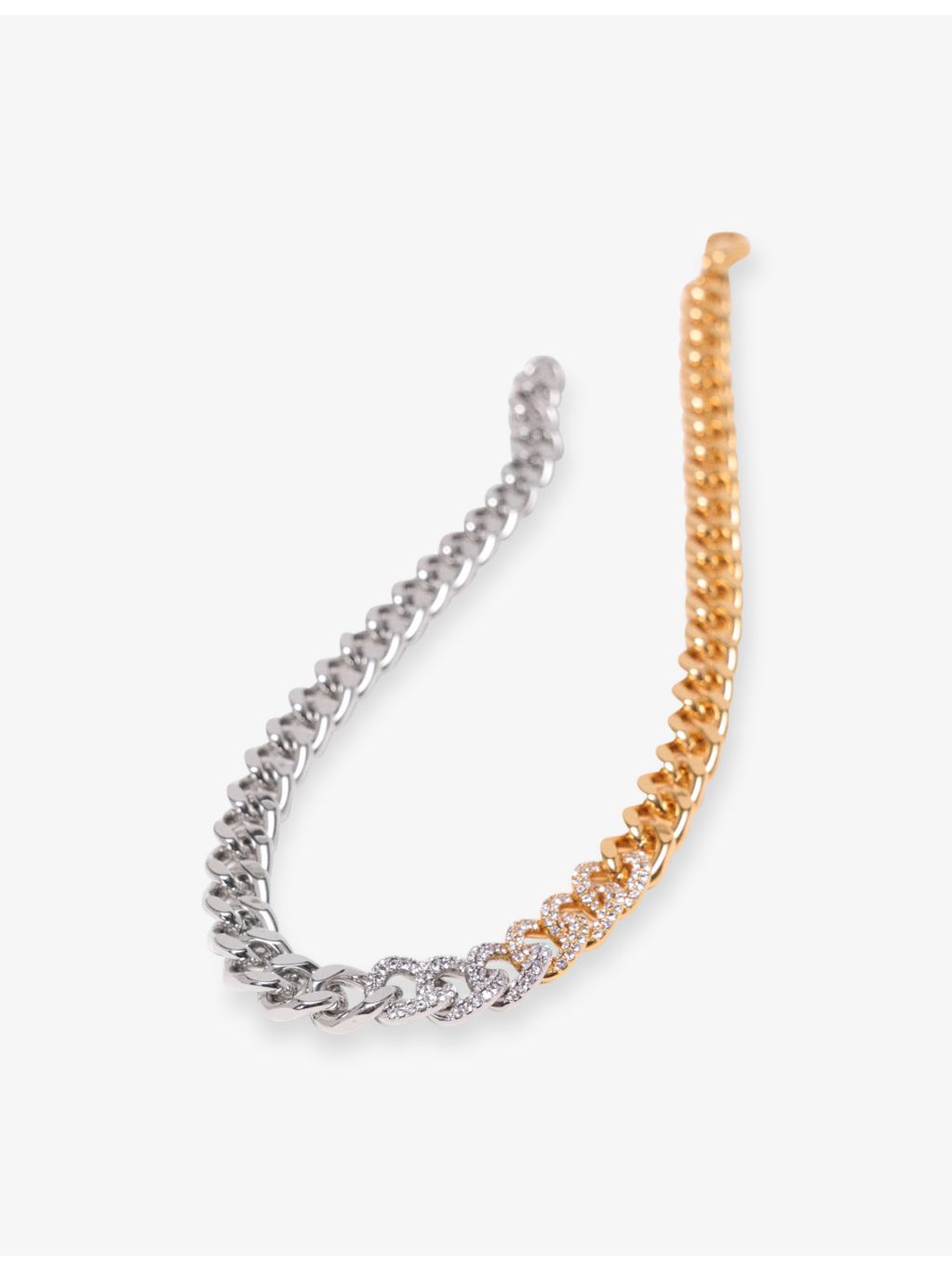 Maje brass chain necklace with rhinestone embellishment 45cm, UK version