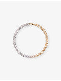 Maje brass chain necklace with rhinestone embellishment 45cm, UK version
