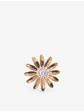 Maje flower brass brooch with rhinestone centre, UK version