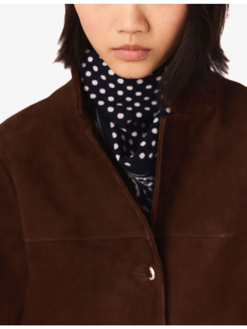 Maje polka-dot triangle wool and cashmere scarf (British brand)