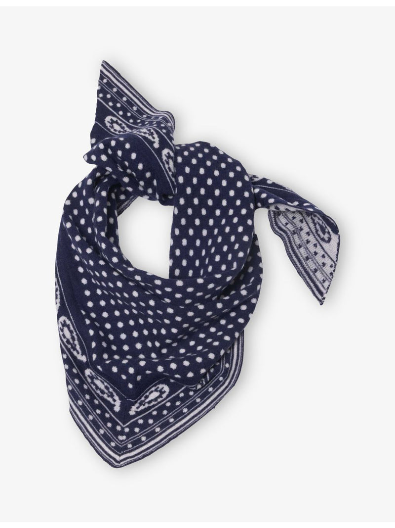 Maje polka-dot triangle wool and cashmere scarf (British brand)