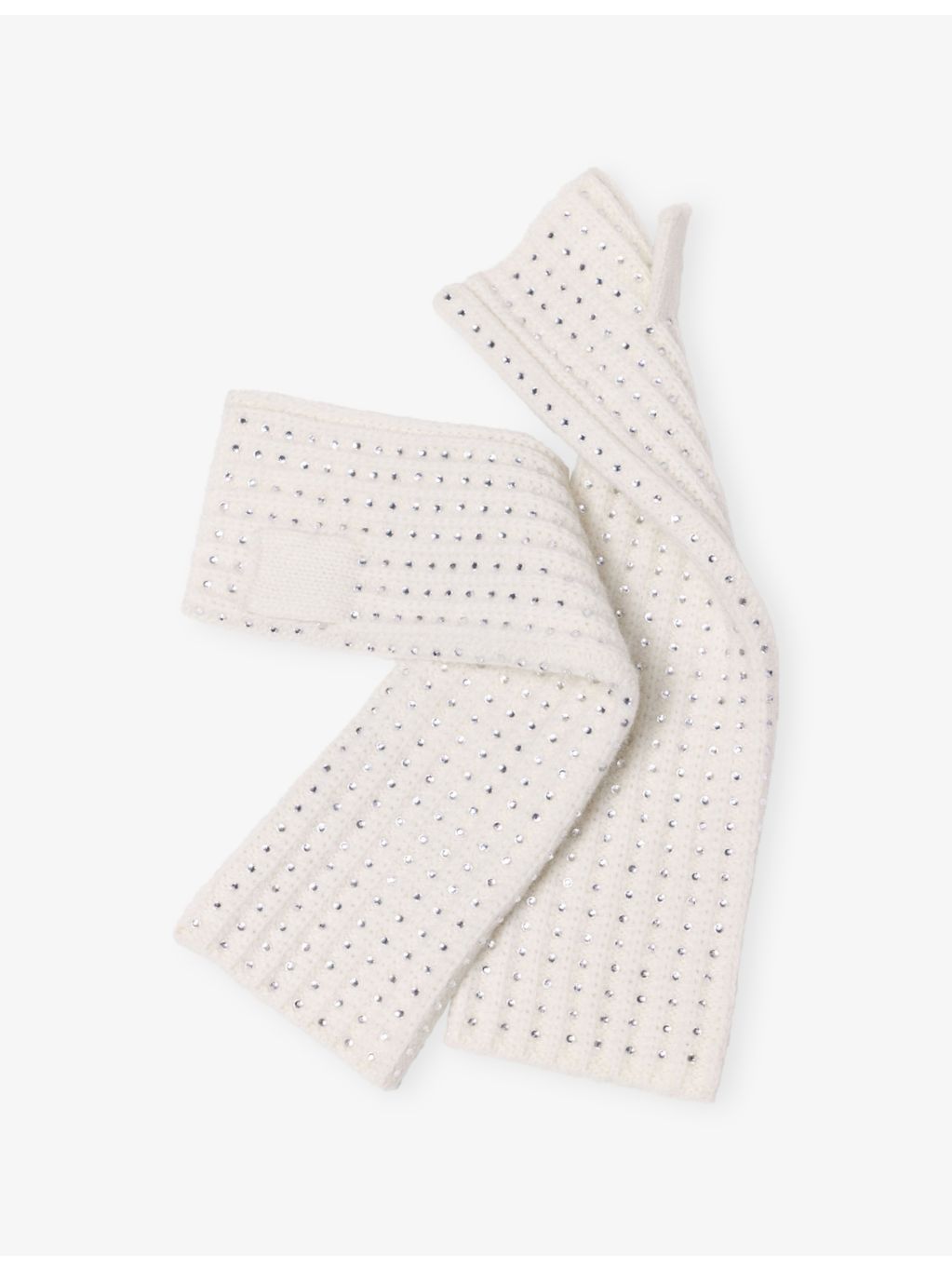 Maje fingerless wool mittens with rhinestone embellishment, imported from the UK