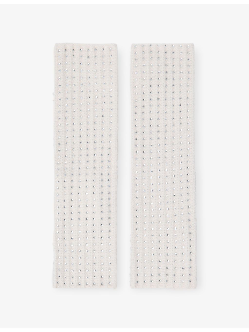 Maje fingerless wool mittens with rhinestone embellishment, imported from the UK