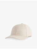 Varsity Headwear linen cap with curved visor and adjustable strap - British product