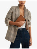 Reiss mock-croc suede shoulder bag in structured shape (British brand)