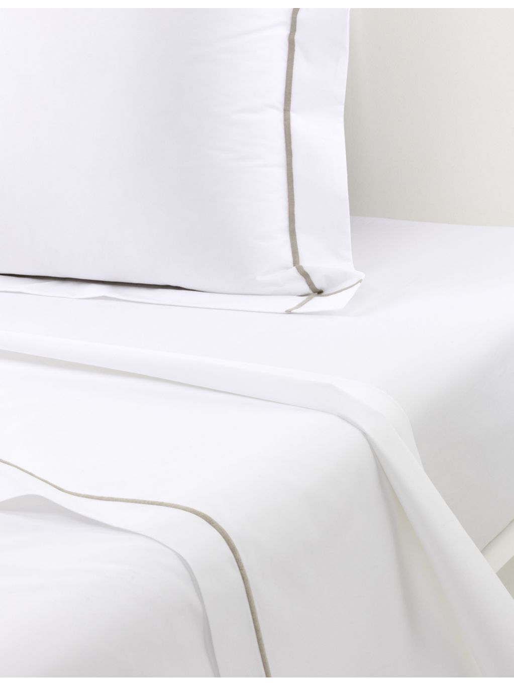 Yves Delorme Athena Kaki cotton flat sheet, imported from the UK