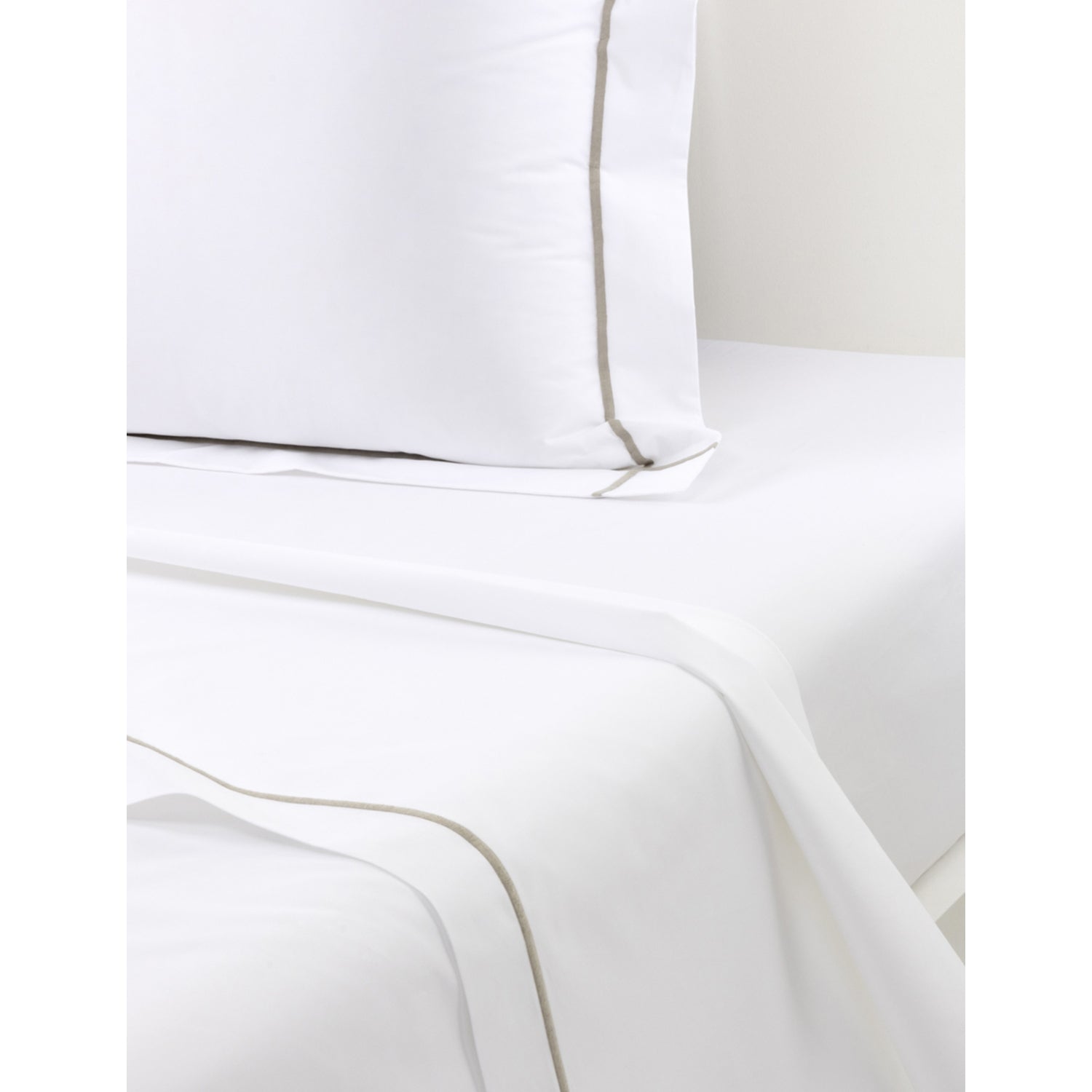 Yves Delorme Athena Kaki cotton flat sheet, imported from the UK