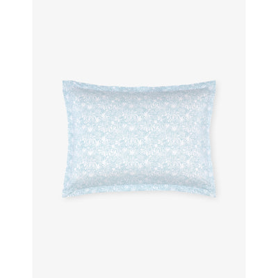 selfridges Yves Delorme Capri Floral-Print Cotton-Sateen Oxford Pillowcase 50cm x 75cm- Buy online at McGrocer