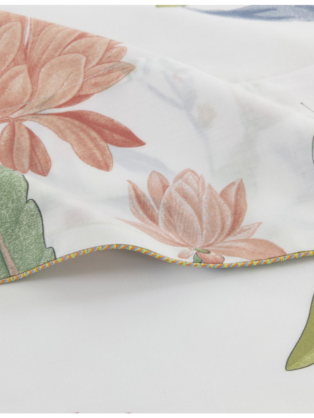 Yves Delorme multicoloured floral flat sheet, UK version