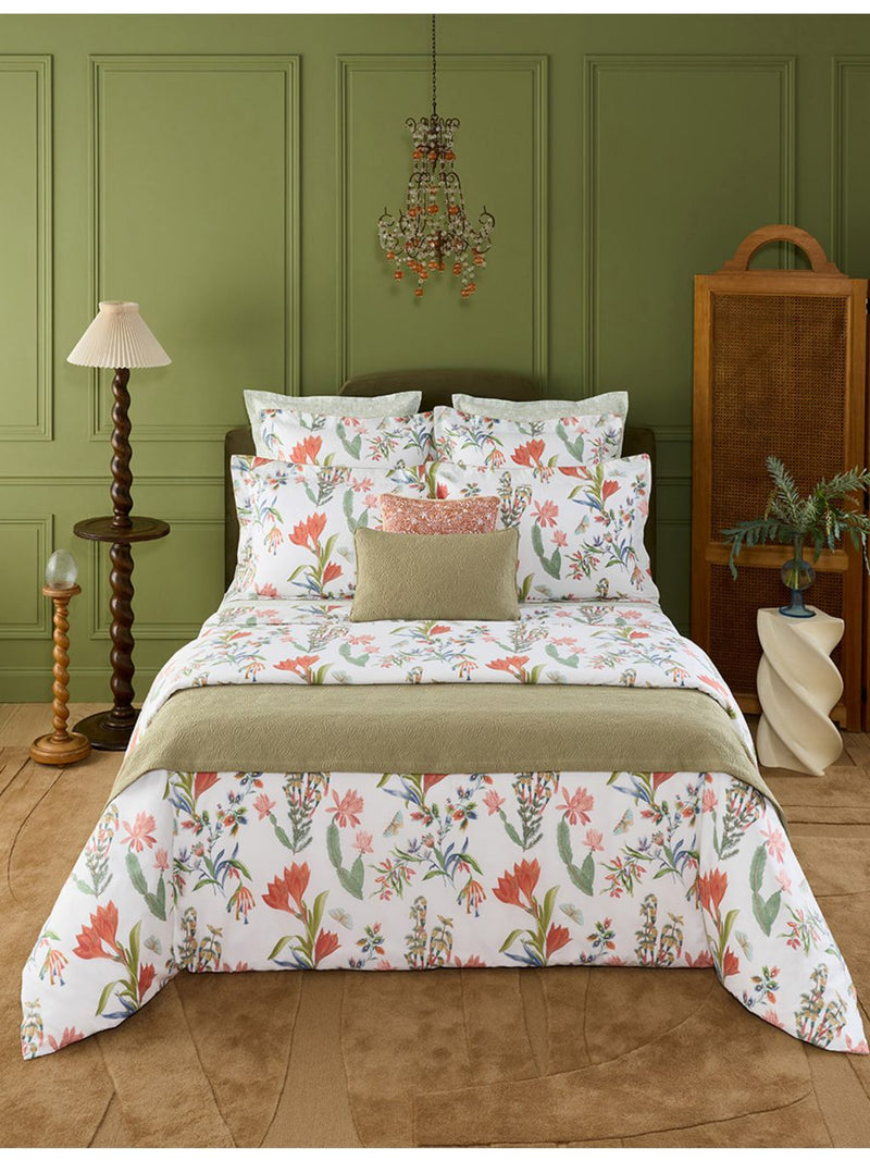Yves Delorme Eze floral cotton-sateen Oxford pillowcase 50x75cm, UK version