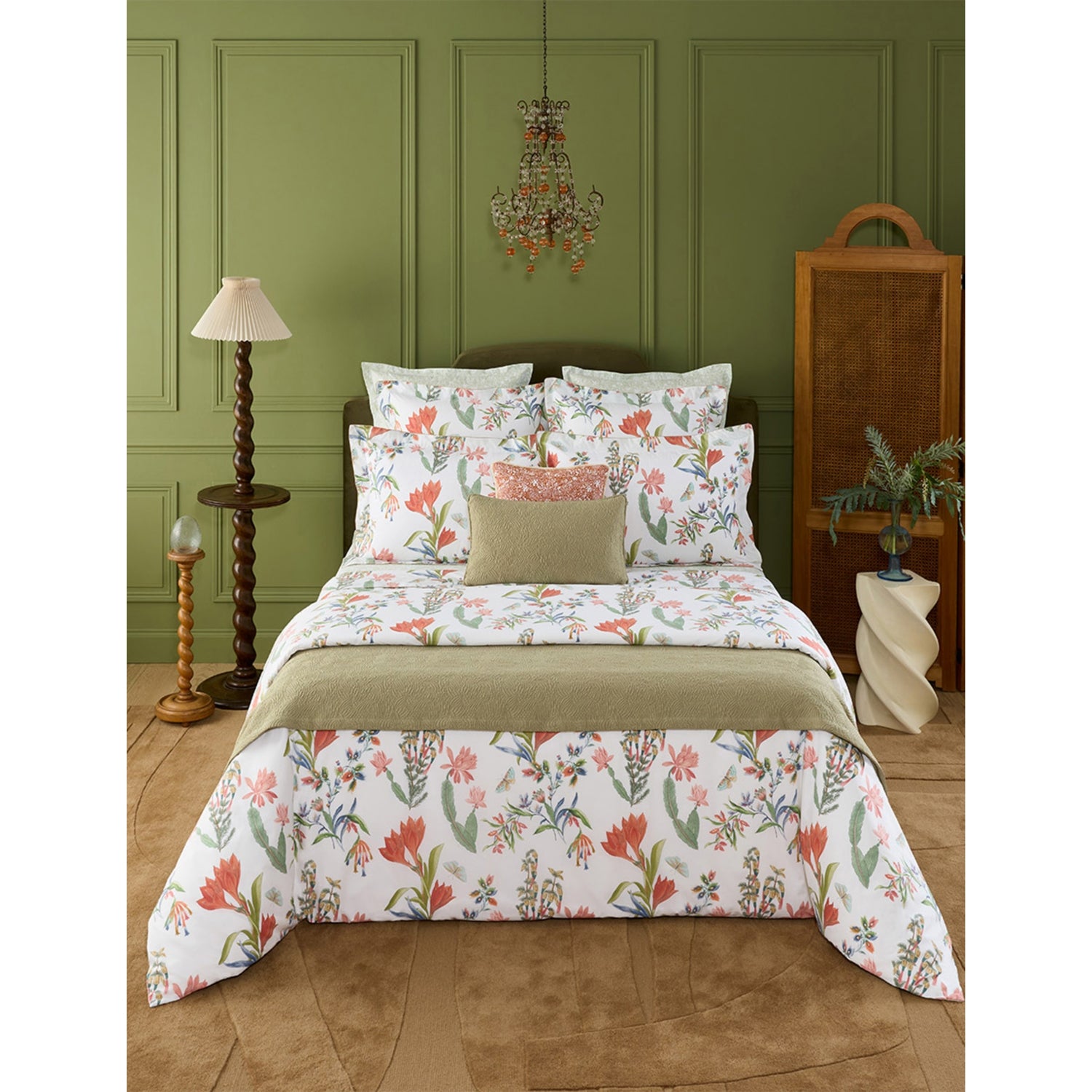 Yves Delorme Eze floral cotton-sateen Oxford pillowcase 50x75cm, UK version