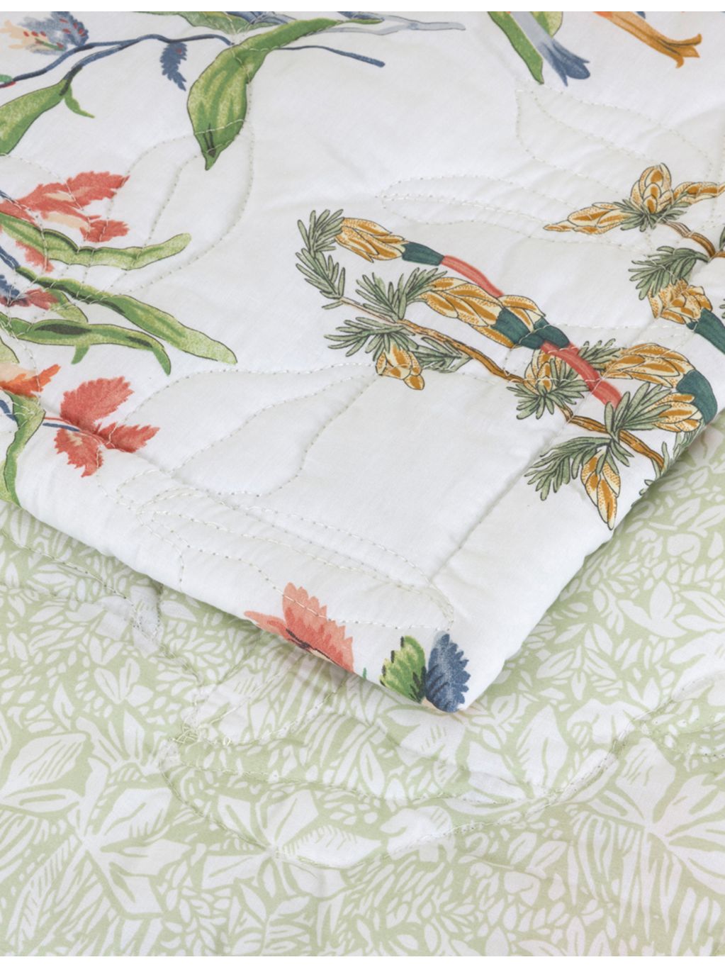 Yves Delorme multicoloured cotton-blend bedcover, imported from the UK