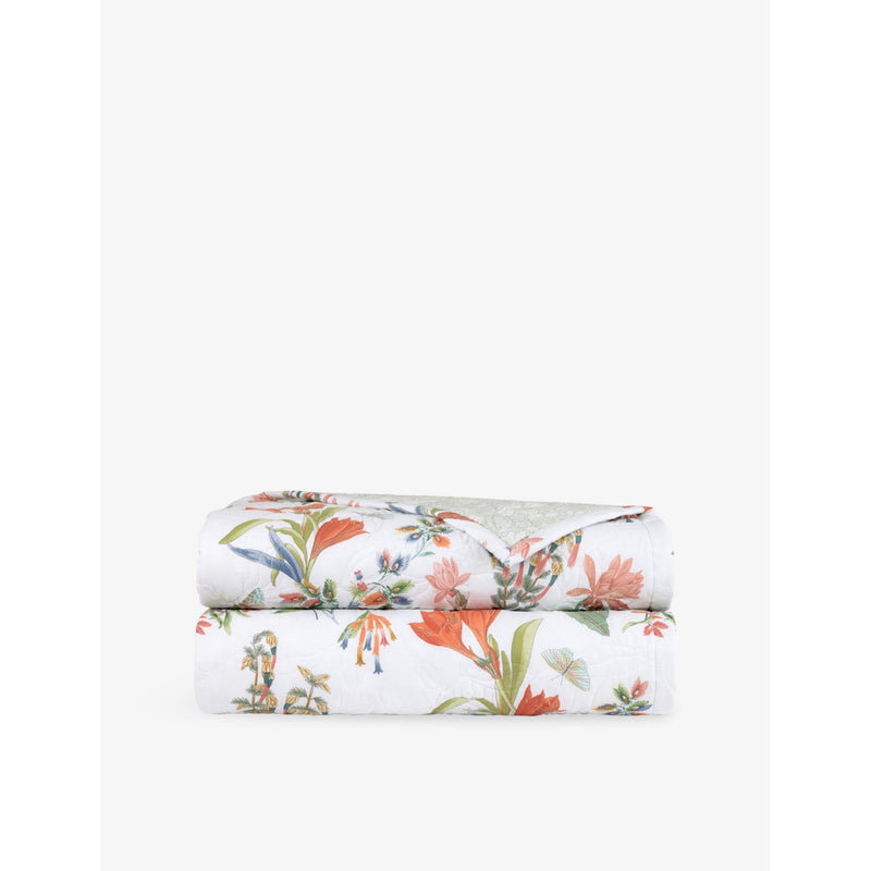 Yves Delorme multicoloured cotton-blend bedcover, imported from the UK