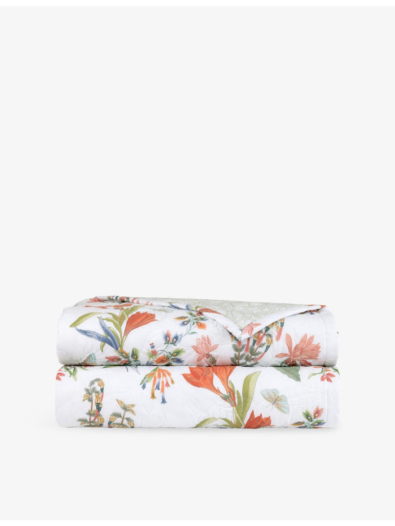 Yves Delorme multicoloured cotton-blend bedcover, imported from the UK