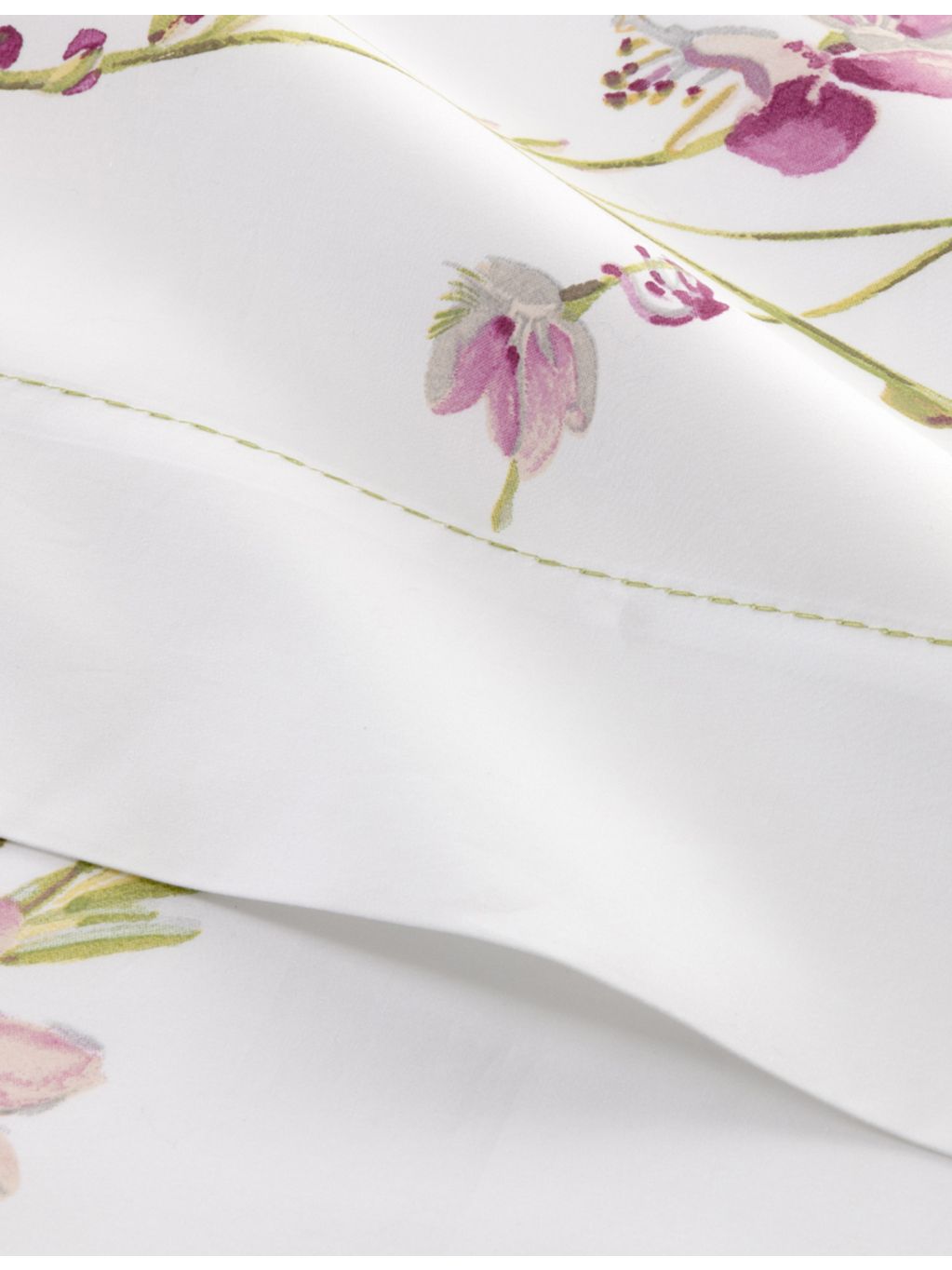 Yves Delorme multicoloured floral cotton flat sheet, imported from the UK