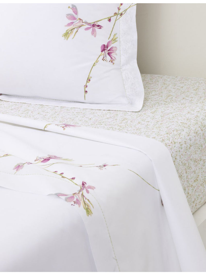 Yves Delorme multicoloured floral cotton flat sheet, imported from the UK