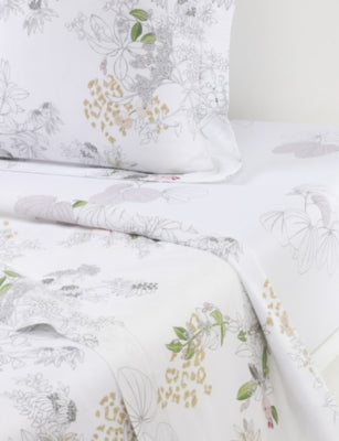 Yves Delorme Orchidee Multicoloured Floral Cotton Flat Sheet