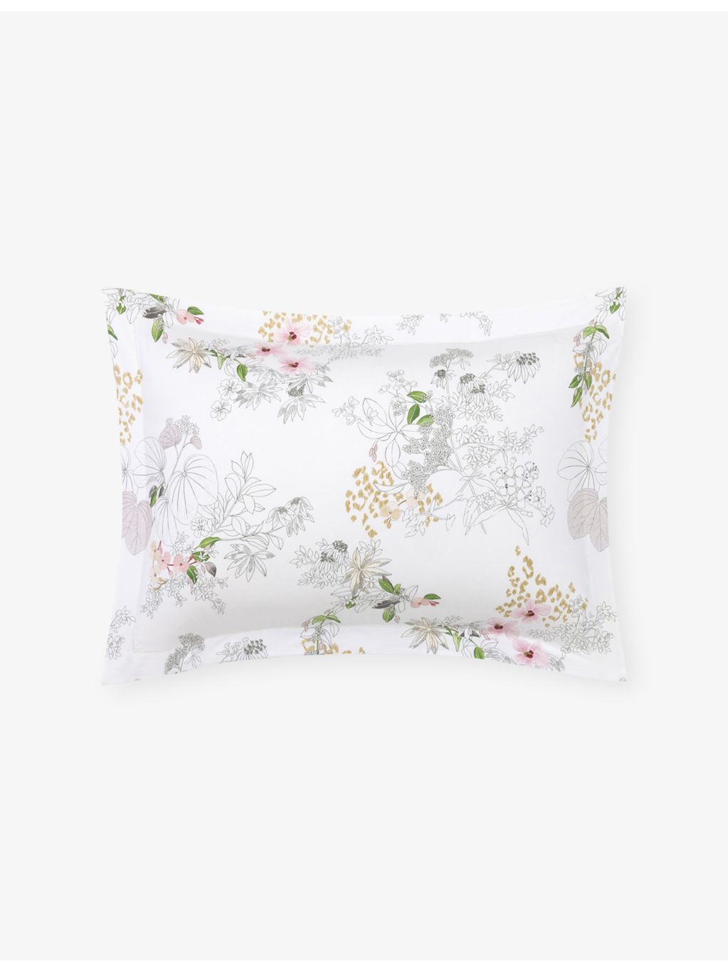 Yves Delorme Orchidee floral pillowcase 50x75cm, imported from the UK