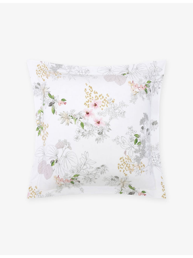 Yves Delorme Orchidee floral-print Oxford cotton-sateen pillowcase 65cm (British brand)