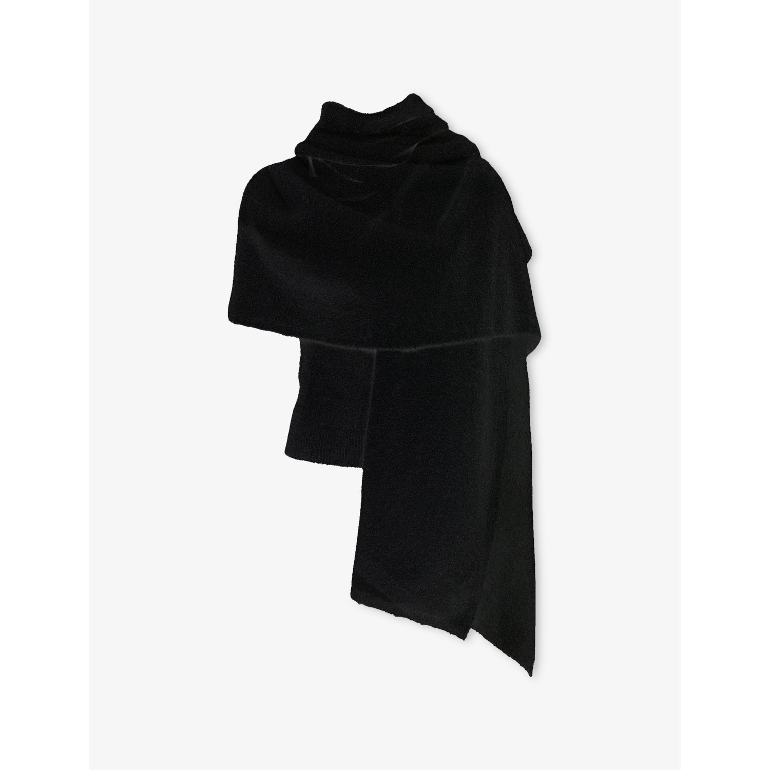 Nara Textured Knitted Scarf - BLACK