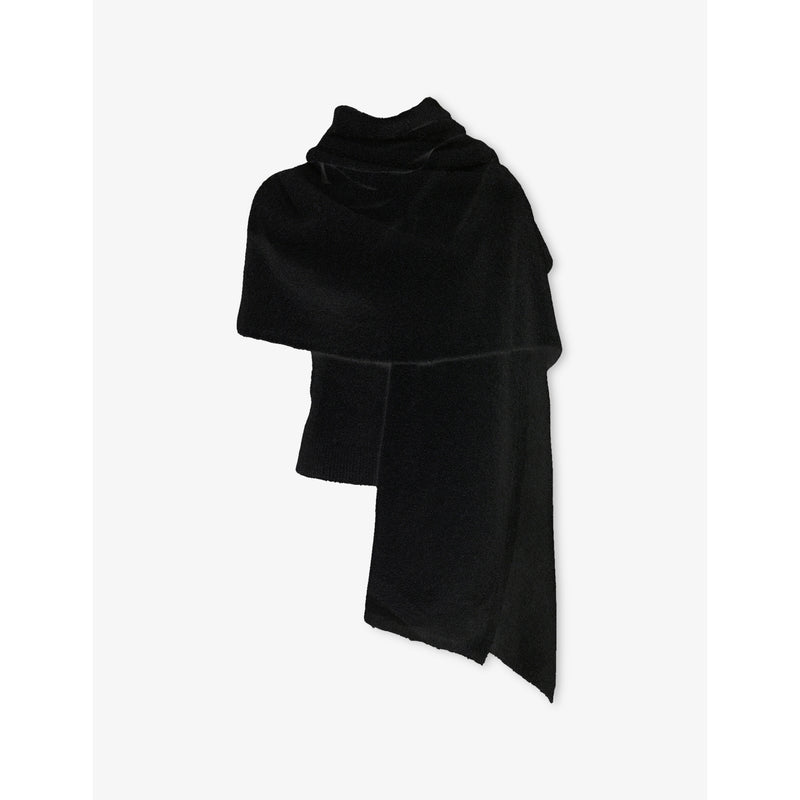 Nara Textured Knitted Scarf - BLACK