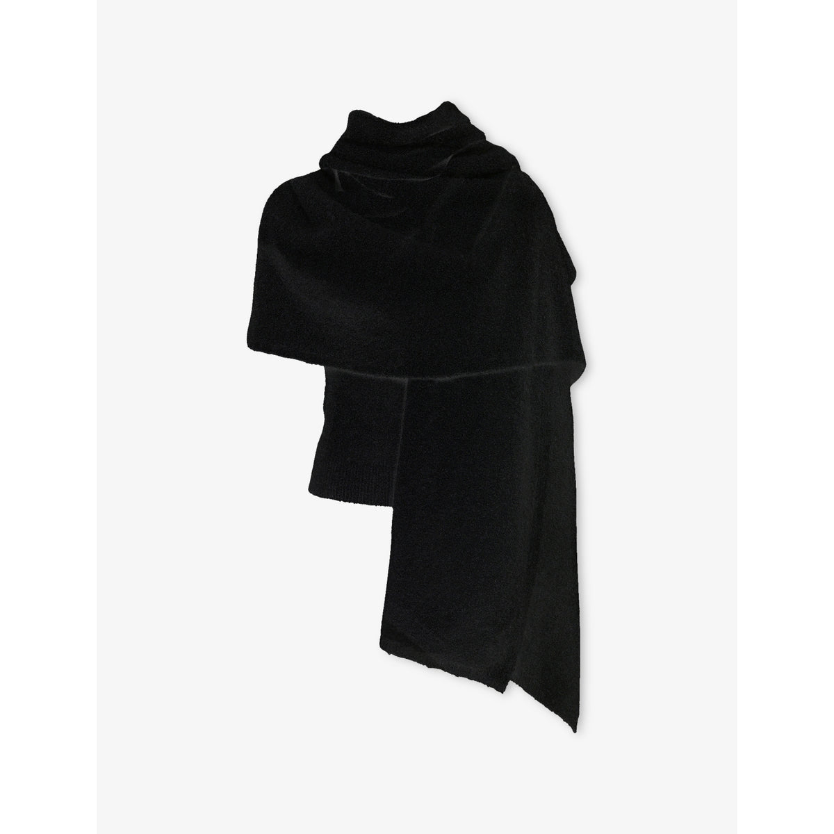 Nara Textured Knitted Scarf - BLACK