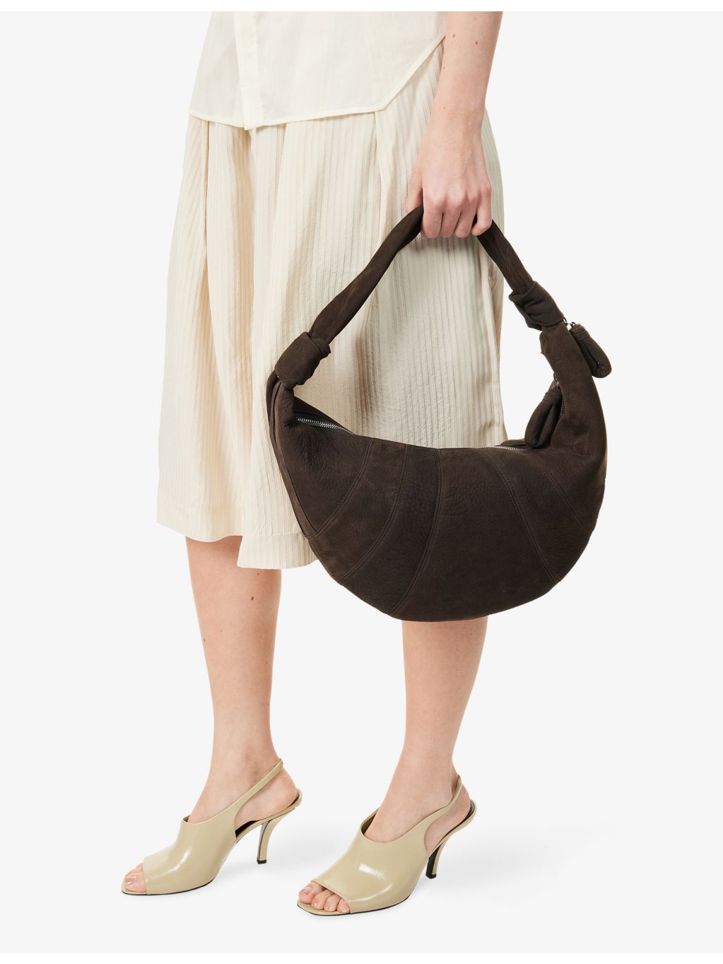 LEMAIRE Fortune Croissant suede shoulder bag, imported from the UK