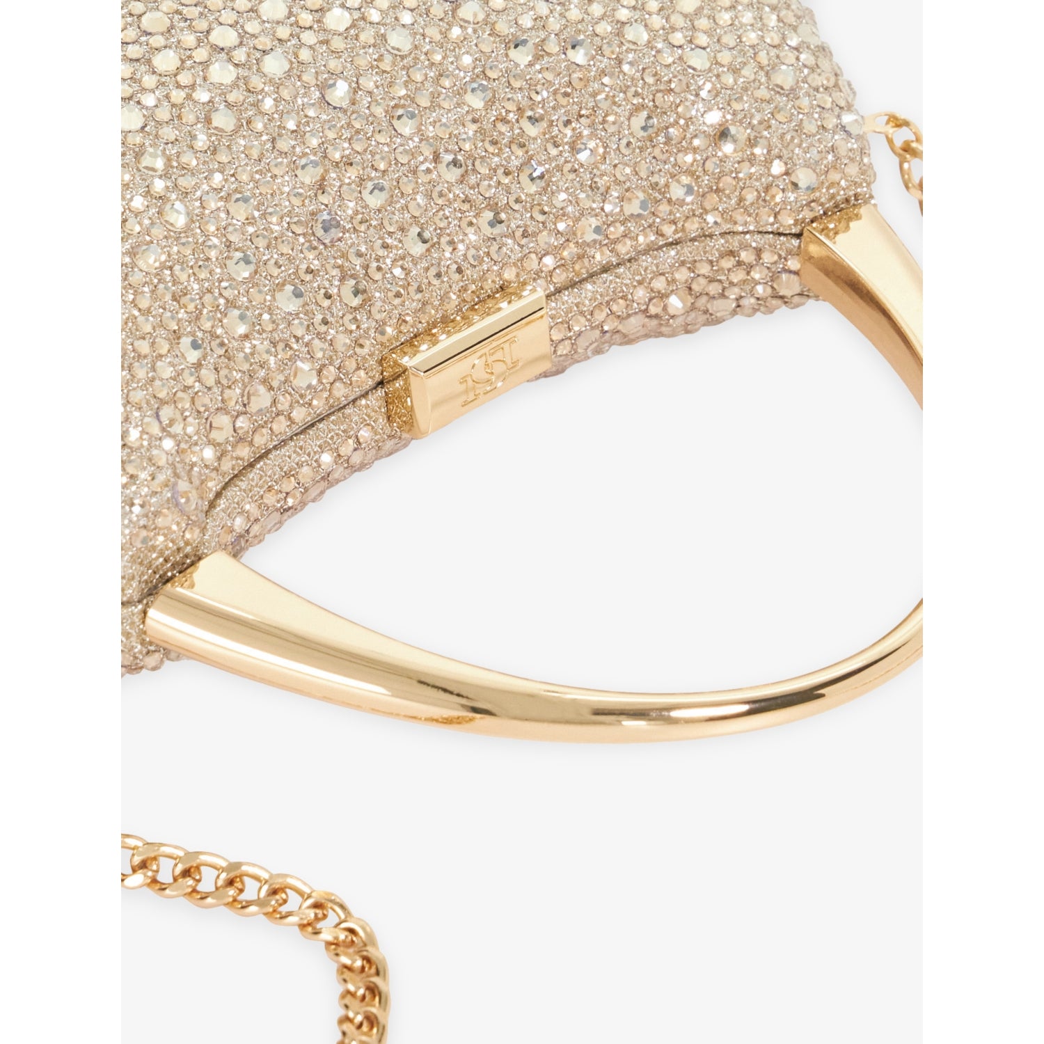 Dune diamante-embellished clutch bag with chain strap, (British brand)