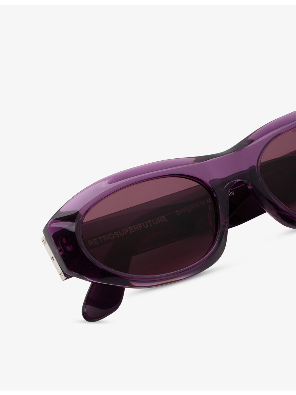 Retrosuperfuture Cinema Melanzana cat-eye acetate sunglasses, imported from the UK