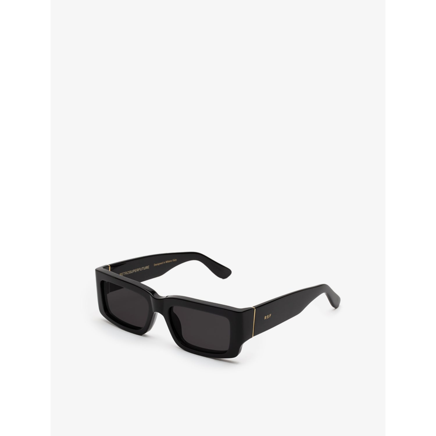 RetroSuperFuture Notte black rectangle acetate sunglasses - British product