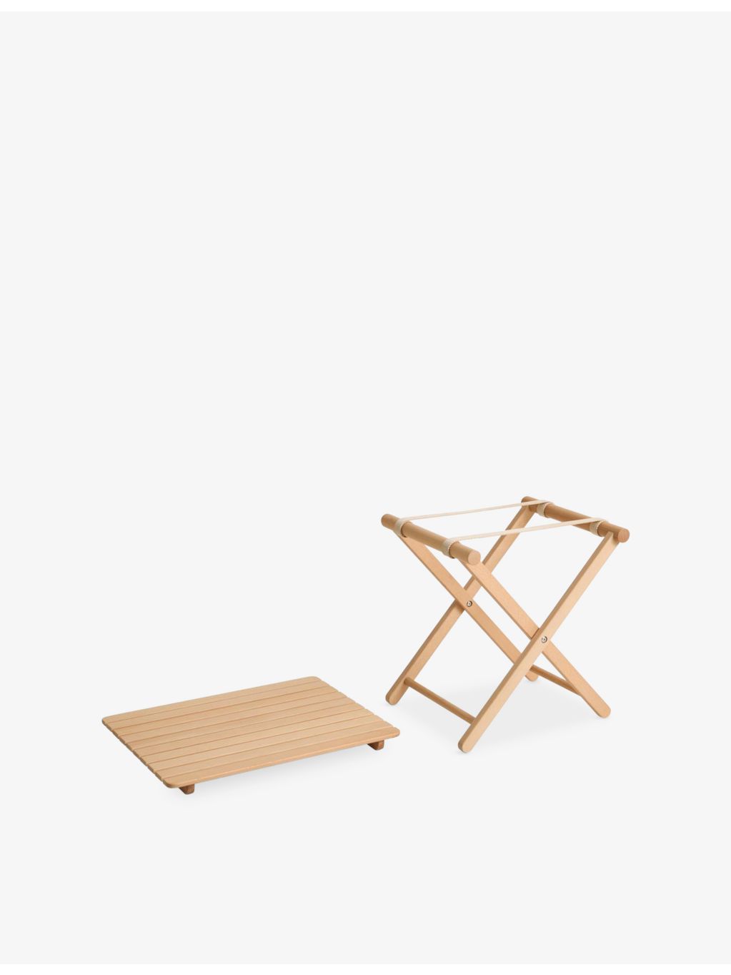 HAY small wooden folding table with striped bag - British product