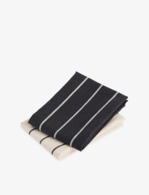 HAY Outdoor Market Set of Two Cotton and Linen Tea Towels 80cm x 52cm