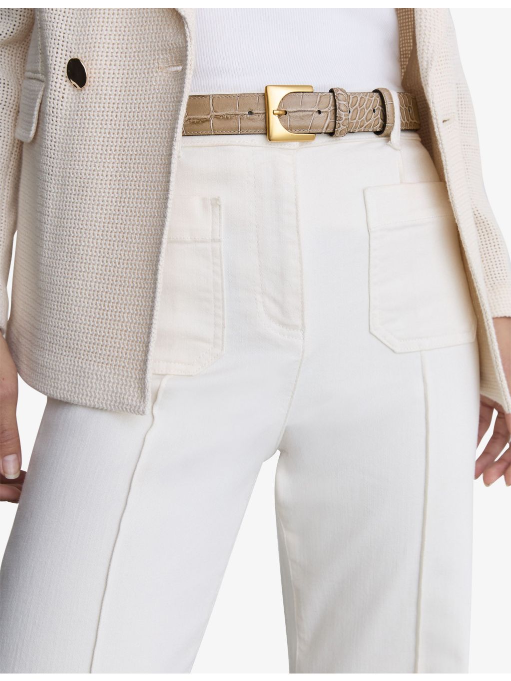 Reiss mock-croc leather belt 3.5cm, imported from the UK