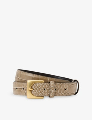 Reiss Belinda Mock-Croc Leather Belt