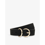 Whistles suede belt with double-ring gold-tone buckle 3cm (British brand)